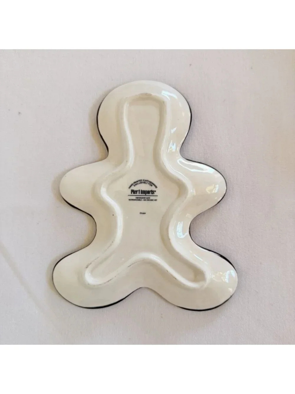 Pier 1 Imports Gingerbread Man Ceramic Trinket Dish Spoon Rest Gift Decor